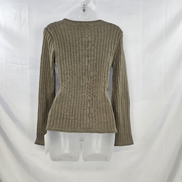 NWT Commense Brown Ribbed Button-Front Cardigan Sweater Top Size M - Picture 3 of 9